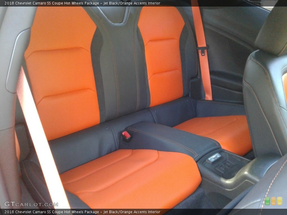 Jet Black/Orange Accents Interior Rear Seat for the 2018 Chevrolet Camaro SS Coupe Hot Wheels Package #140262955