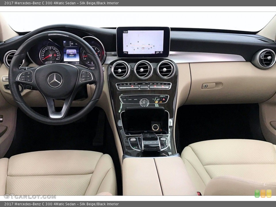 Silk Beige/Black 2017 Mercedes-Benz C Interiors