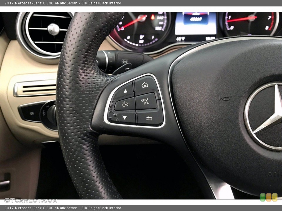 Silk Beige/Black Interior Steering Wheel for the 2017 Mercedes-Benz C 300 4Matic Sedan #140264918
