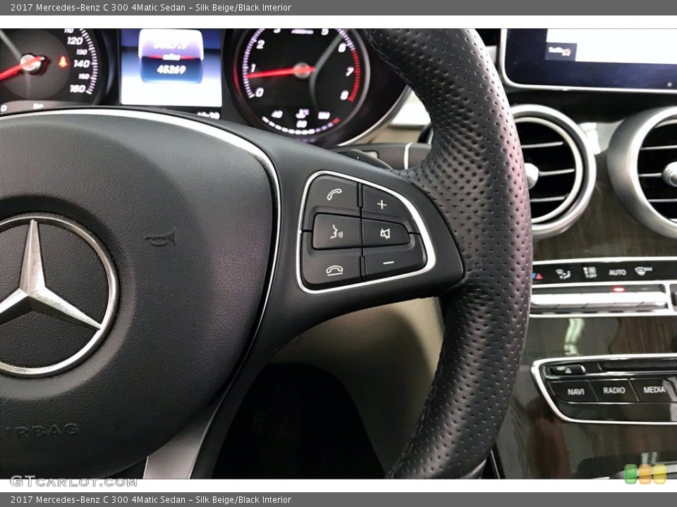 Silk Beige/Black Interior Steering Wheel for the 2017 Mercedes-Benz C 300 4Matic Sedan #140264934
