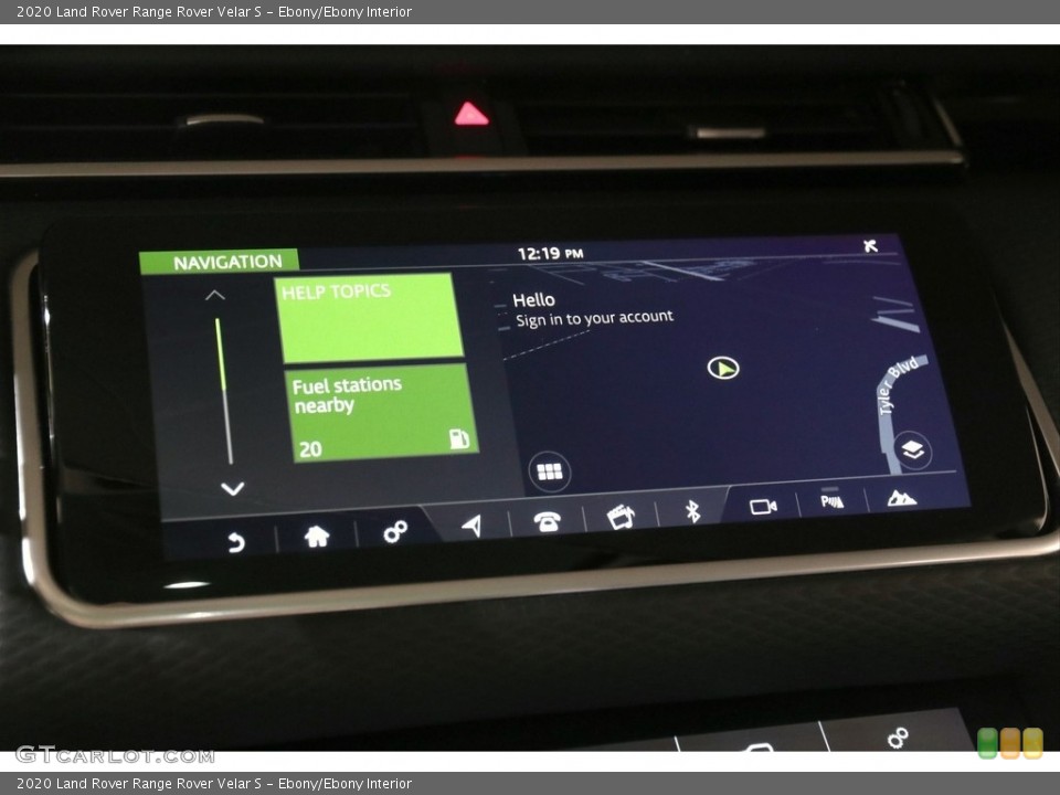 Ebony/Ebony Interior Navigation for the 2020 Land Rover Range Rover Velar S #140267807