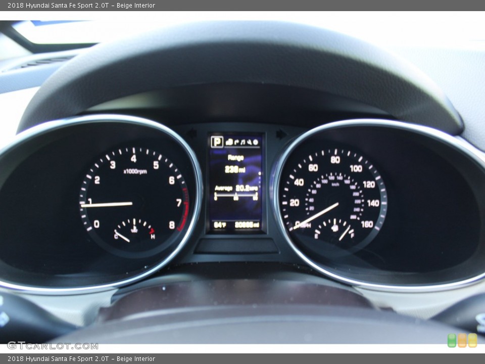 Beige Interior Gauges for the 2018 Hyundai Santa Fe Sport 2.0T #140271062