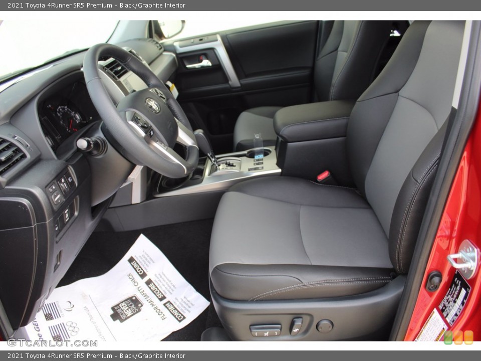 Black/Graphite Interior Front Seat for the 2021 Toyota 4Runner SR5 Premium #140271527