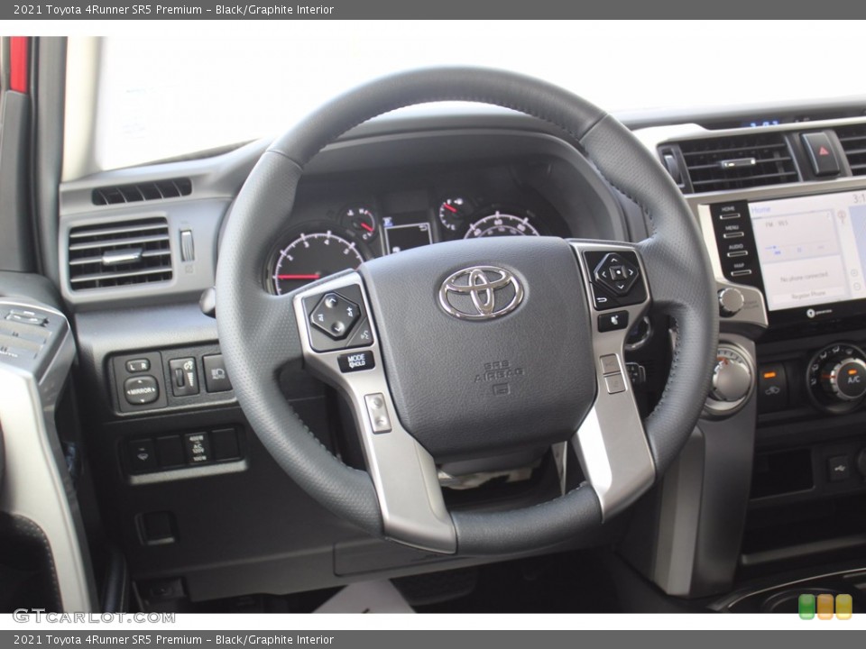 Black/Graphite Interior Steering Wheel for the 2021 Toyota 4Runner SR5 Premium #140271827