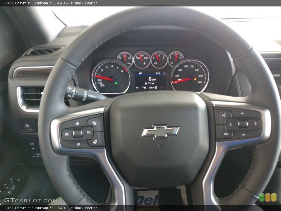 Jet Black Interior Steering Wheel for the 2021 Chevrolet Suburban Z71 4WD #140272055