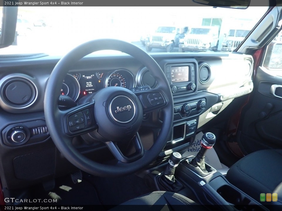 Black Interior Dashboard for the 2021 Jeep Wrangler Sport 4x4 #140273519