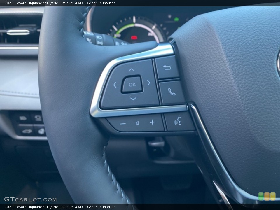 Graphite Interior Steering Wheel for the 2021 Toyota Highlander Hybrid Platinum AWD #140277638