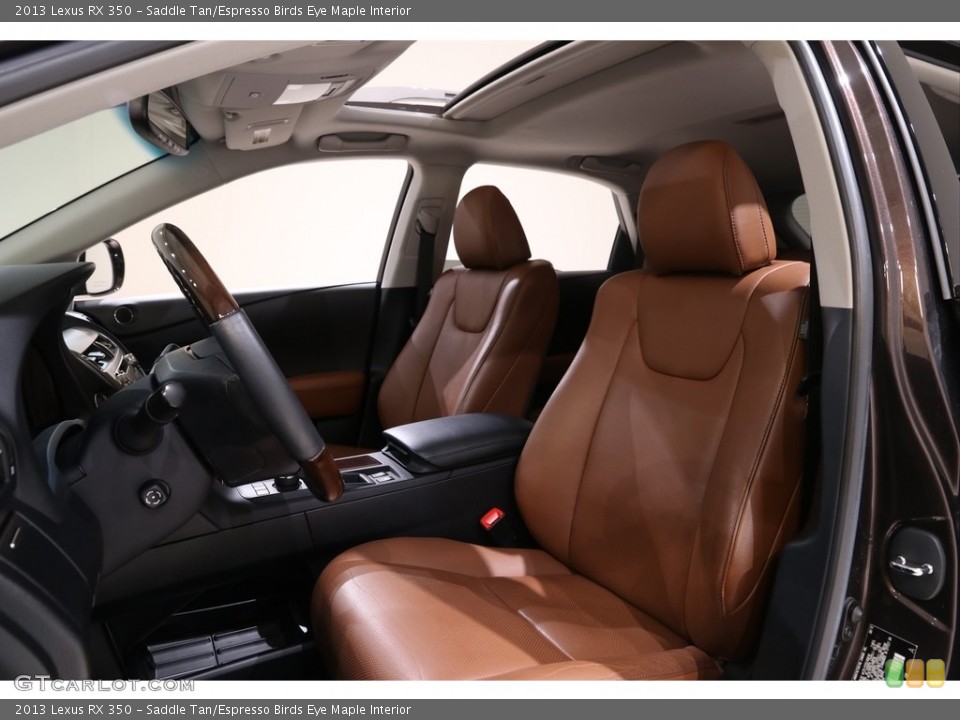 Saddle Tan/Espresso Birds Eye Maple Interior Front Seat for the 2013 Lexus RX 350 #140297992
