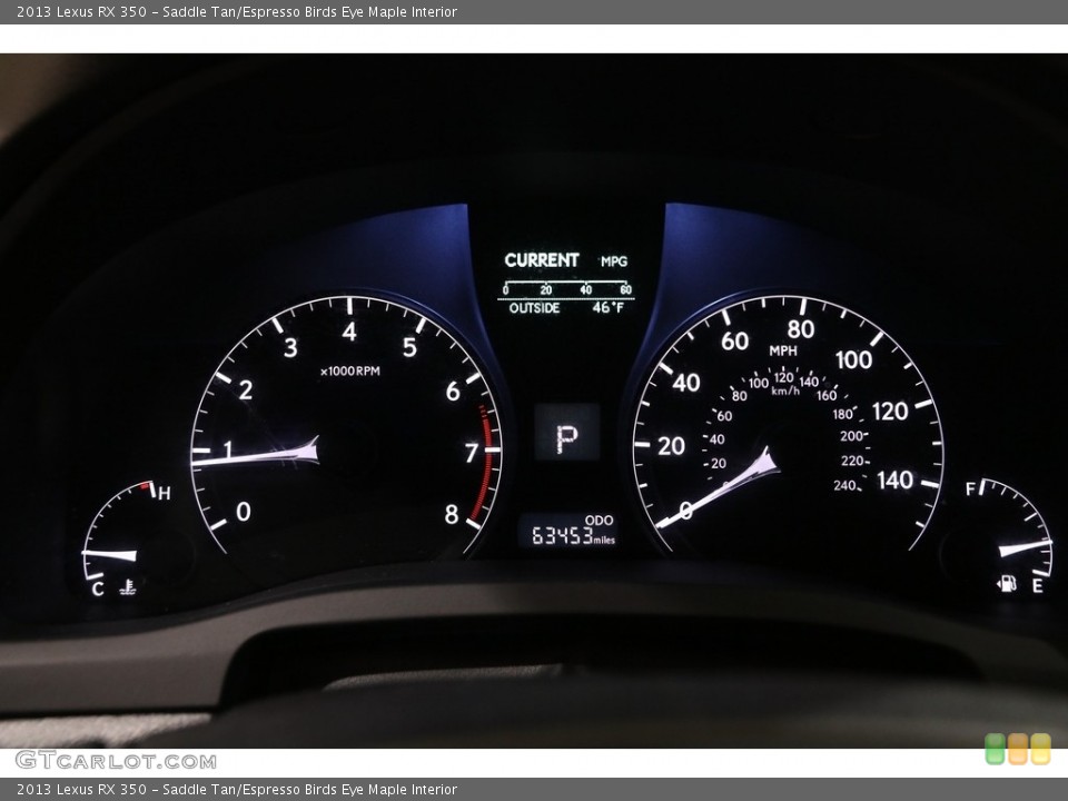 Saddle Tan/Espresso Birds Eye Maple Interior Gauges for the 2013 Lexus RX 350 #140298061