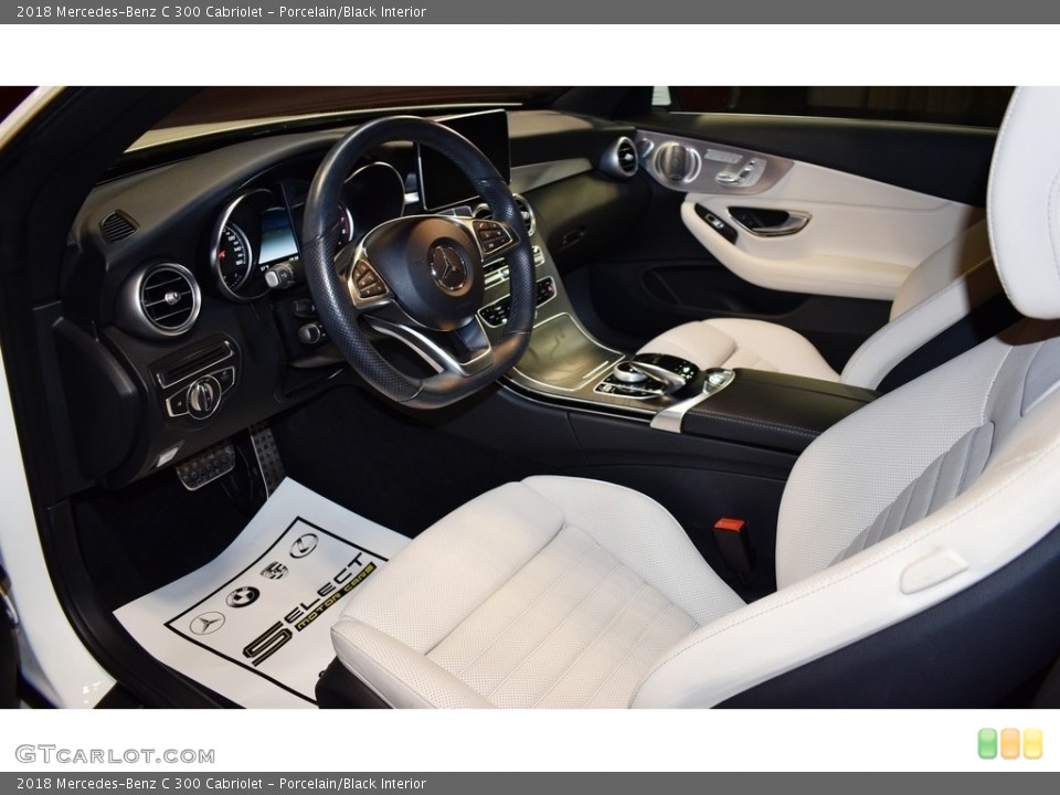 Porcelain/Black 2018 Mercedes-Benz C Interiors