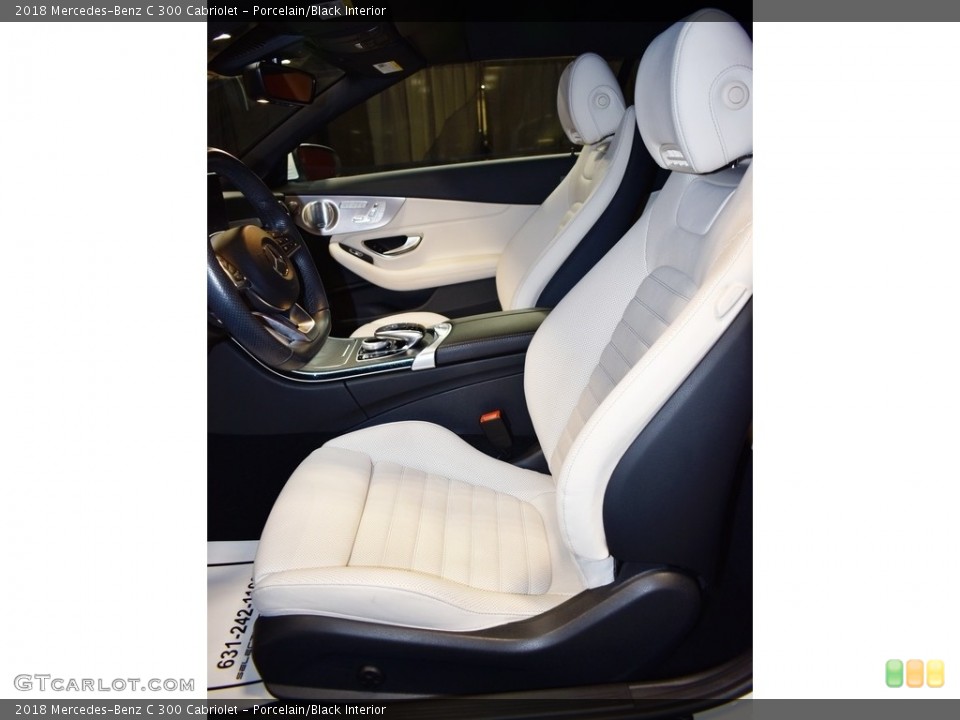 Porcelain/Black Interior Front Seat for the 2018 Mercedes-Benz C 300 Cabriolet #140300983