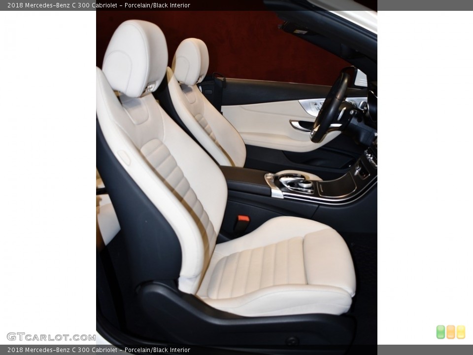 Porcelain/Black Interior Front Seat for the 2018 Mercedes-Benz C 300 Cabriolet #140301091