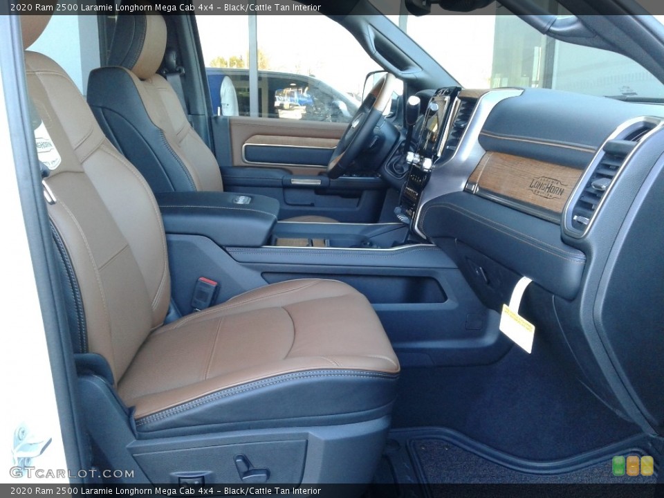 Black/Cattle Tan Interior Front Seat for the 2020 Ram 2500 Laramie Longhorn Mega Cab 4x4 #140303395