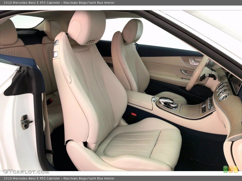 Macchiato Beige/Yacht Blue Interior Front Seat for the 2019 Mercedes-Benz E 450 Cabriolet #140304538