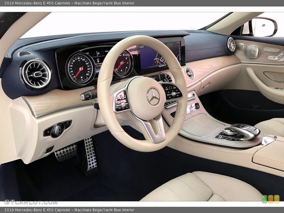 Macchiato Beige/Yacht Blue Interior Dashboard for the 2019 Mercedes-Benz E 450 Cabriolet #140304607