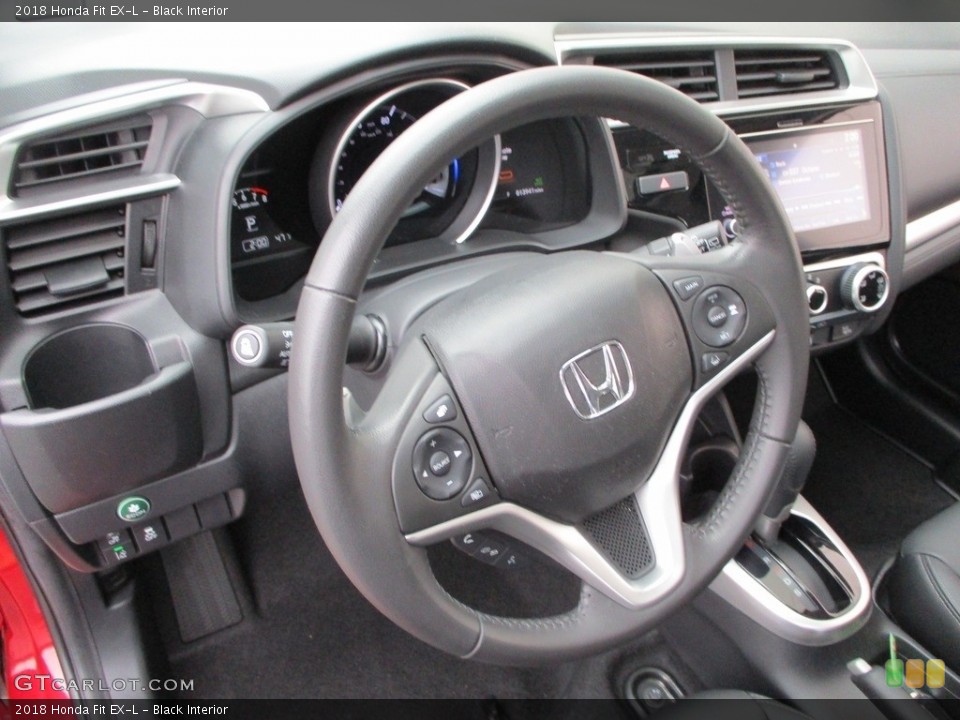Black Interior Steering Wheel for the 2018 Honda Fit EX-L #140306439