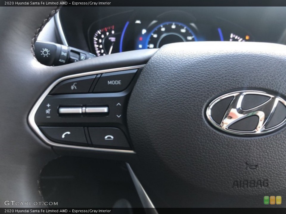 Espresso/Gray Interior Steering Wheel for the 2020 Hyundai Santa Fe Limited AWD #140309583