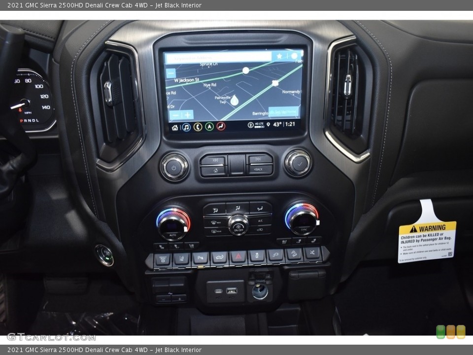 Jet Black Interior Controls for the 2021 GMC Sierra 2500HD Denali Crew Cab 4WD #140311918