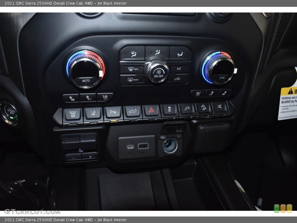 Jet Black Interior Controls for the 2021 GMC Sierra 2500HD Denali Crew Cab 4WD #140311939