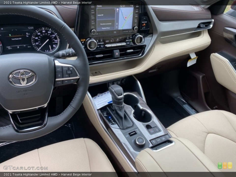 Harvest Beige Interior Dashboard for the 2021 Toyota Highlander Limited AWD #140320572