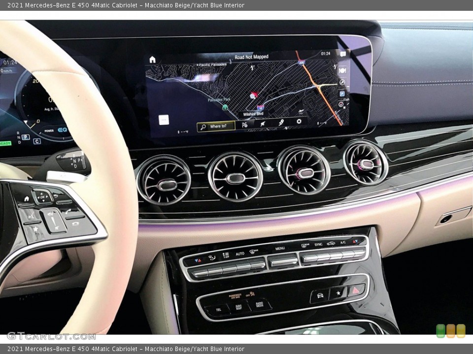 Macchiato Beige/Yacht Blue Interior Controls for the 2021 Mercedes-Benz E 450 4Matic Cabriolet #140330037