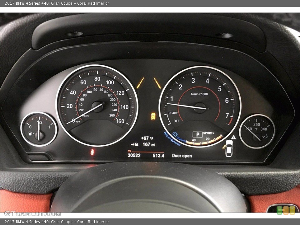 Coral Red Interior Gauges for the 2017 BMW 4 Series 440i Gran Coupe #140334141