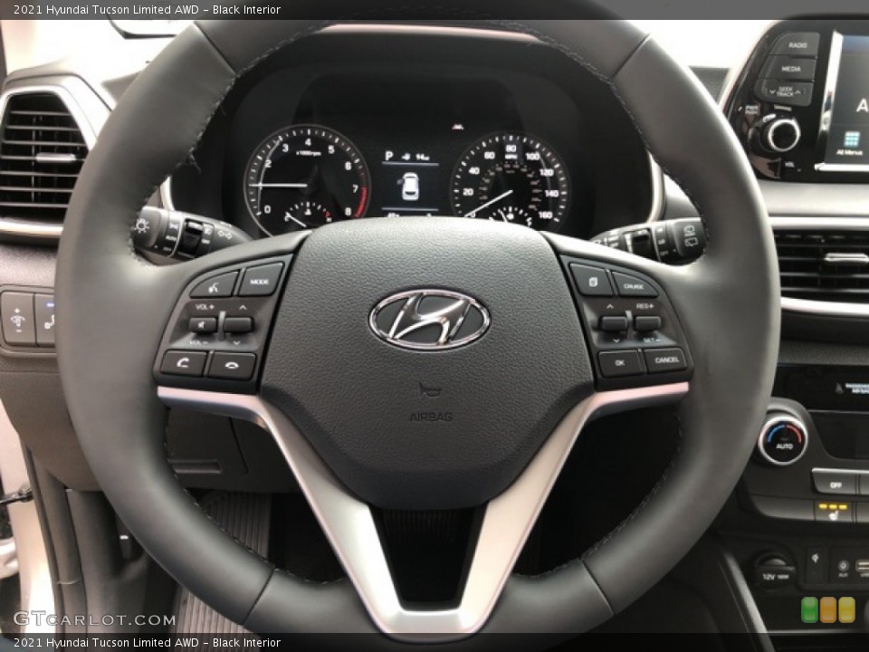 Black Interior Steering Wheel for the 2021 Hyundai Tucson Limited AWD #140339901