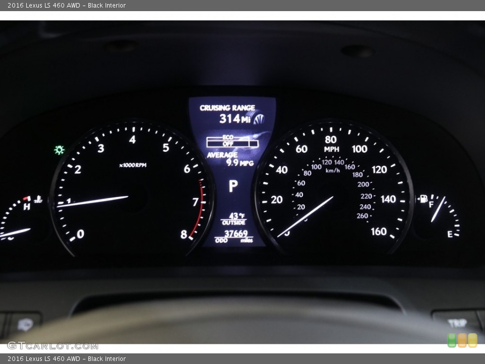 Black Interior Gauges for the 2016 Lexus LS 460 AWD #140350359