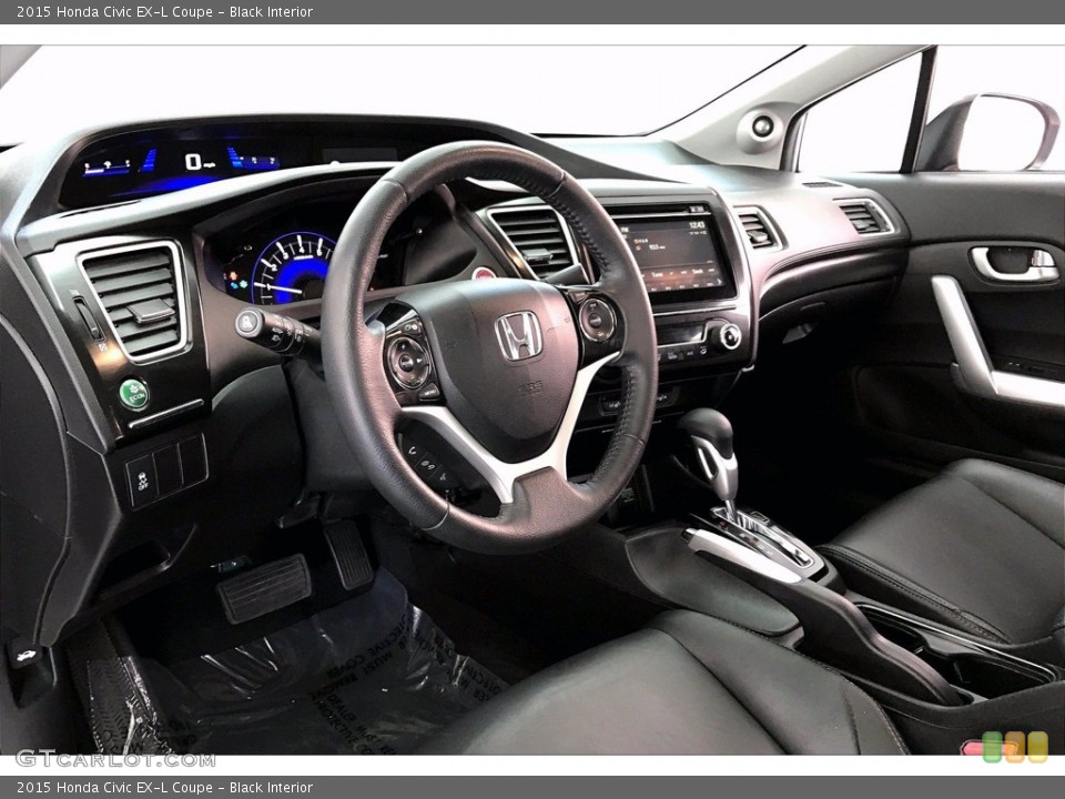 Black Interior Dashboard for the 2015 Honda Civic EX-L Coupe #140356554