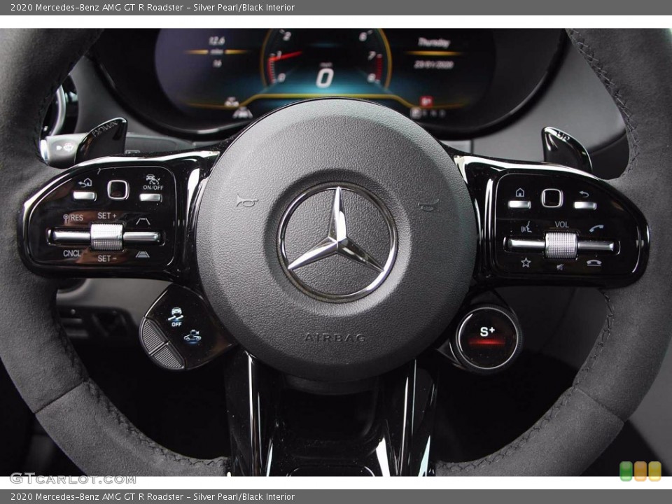 Silver Pearl/Black Interior Steering Wheel for the 2020 Mercedes-Benz AMG GT R Roadster #140359236