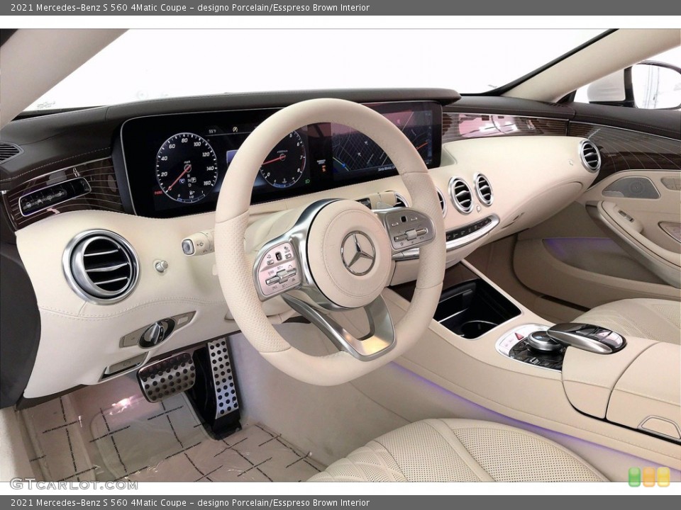 designo Porcelain/Esspreso Brown Interior Dashboard for the 2021 Mercedes-Benz S 560 4Matic Coupe #140378786