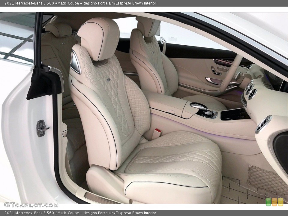 designo Porcelain/Esspreso Brown Interior Photo for the 2021 Mercedes-Benz S 560 4Matic Coupe #140378807