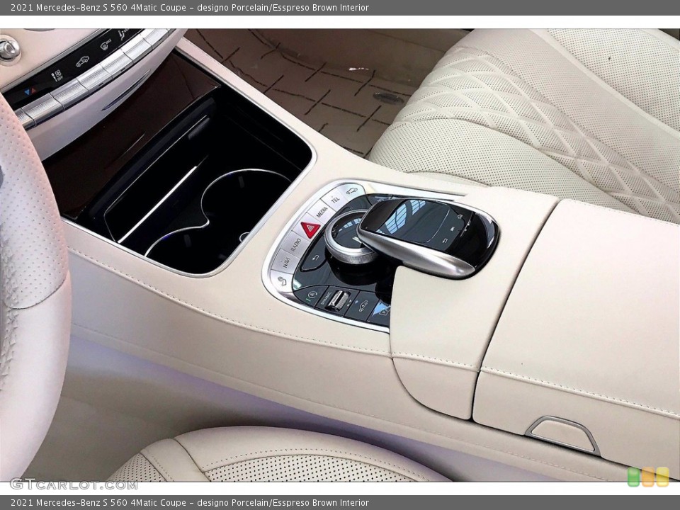 designo Porcelain/Esspreso Brown Interior Controls for the 2021 Mercedes-Benz S 560 4Matic Coupe #140378849
