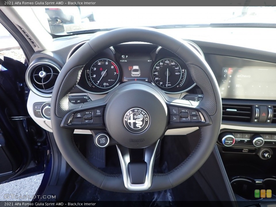 Black/Ice Interior Steering Wheel for the 2021 Alfa Romeo Giulia Sprint AWD #140388337
