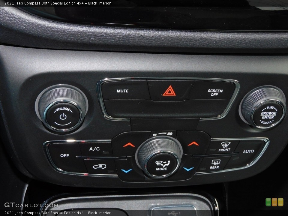 Black Interior Controls for the 2021 Jeep Compass 80th Special Edition 4x4 #140397584