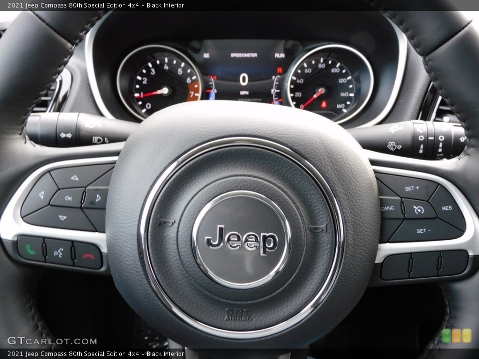 Black Interior Steering Wheel for the 2021 Jeep Compass 80th Special Edition 4x4 #140397629