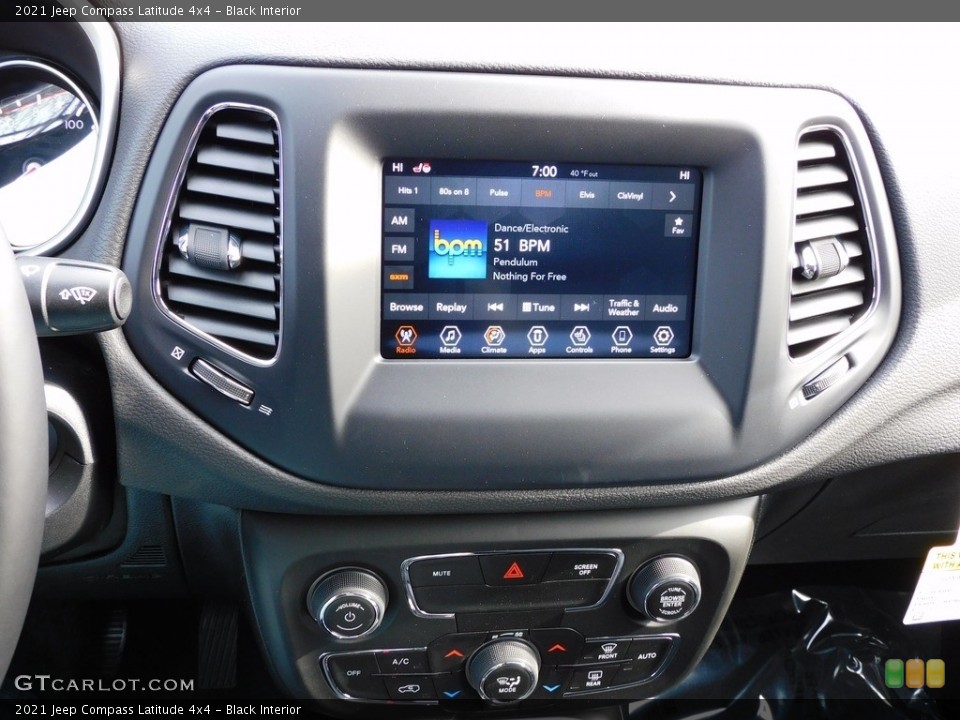 Black Interior Controls for the 2021 Jeep Compass Latitude 4x4 #140397973