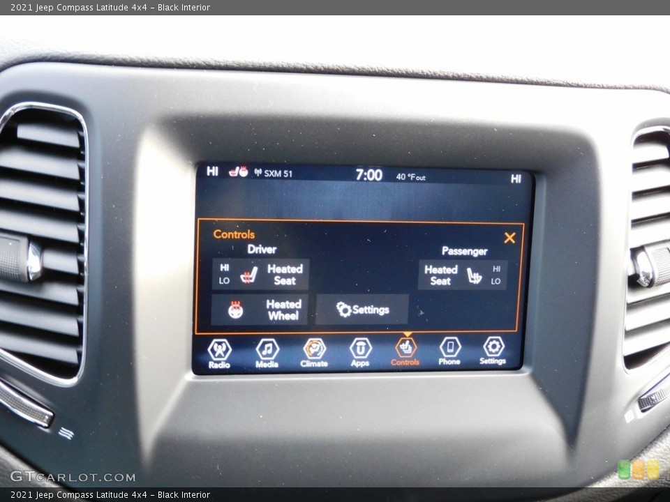 Black Interior Controls for the 2021 Jeep Compass Latitude 4x4 #140397988