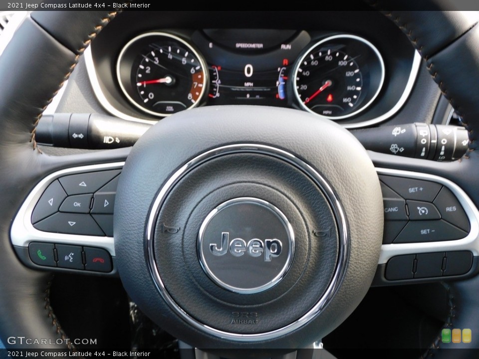 Black Interior Steering Wheel for the 2021 Jeep Compass Latitude 4x4 #140398048