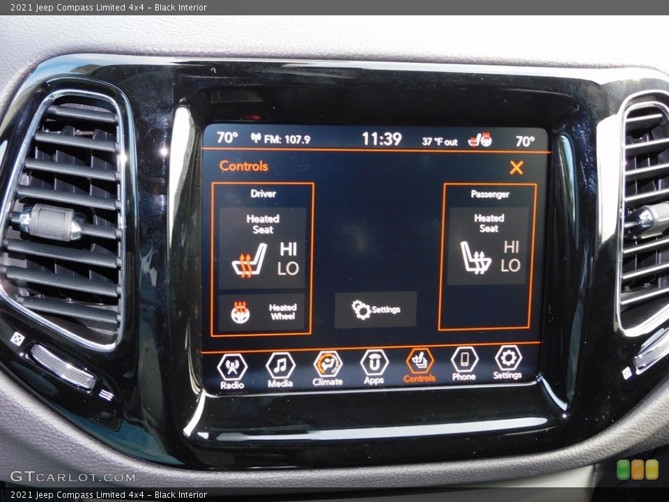 Black Interior Controls for the 2021 Jeep Compass Limited 4x4 #140398873