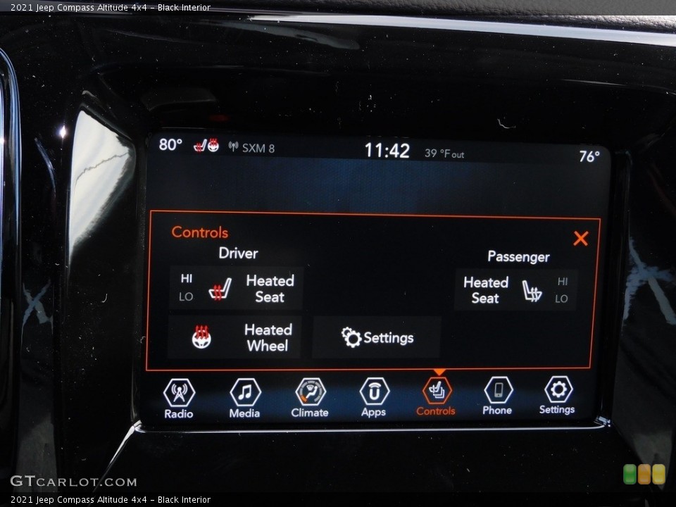 Black Interior Controls for the 2021 Jeep Compass Altitude 4x4 #140399220