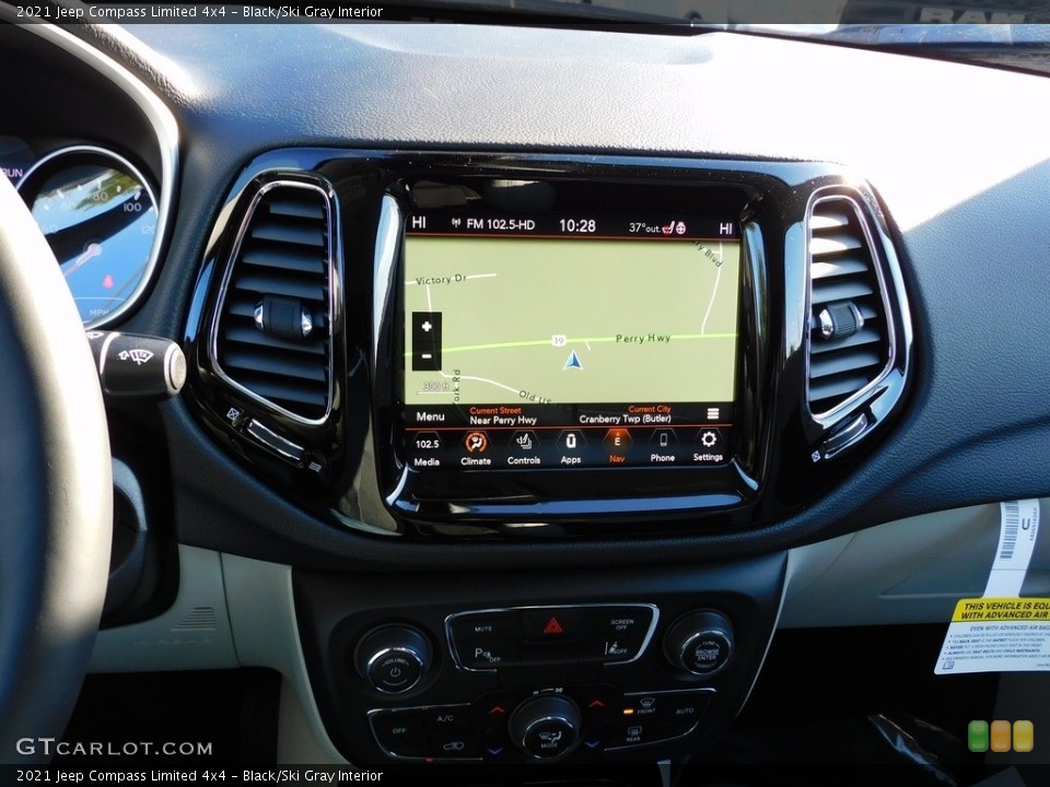 Black/Ski Gray Interior Navigation for the 2021 Jeep Compass Limited 4x4 #140399595
