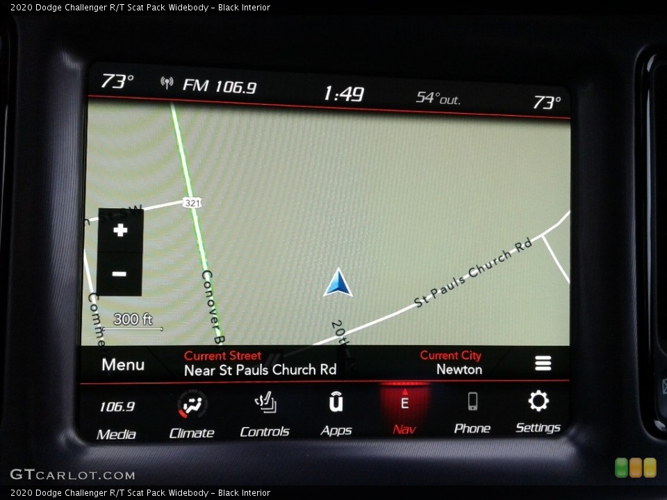 Black Interior Navigation for the 2020 Dodge Challenger R/T Scat Pack Widebody #140409444