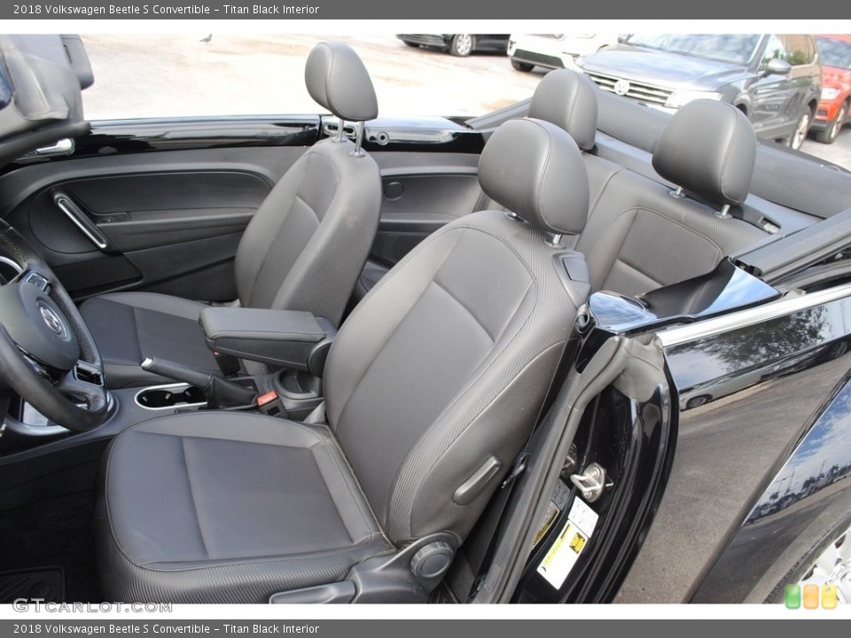 Titan Black Interior Front Seat for the 2018 Volkswagen Beetle S Convertible #140411049