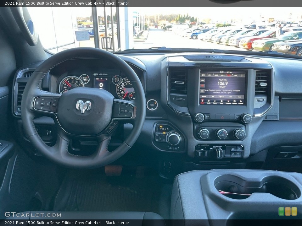 Black Interior Dashboard for the 2021 Ram 1500 Built to Serve Edition Crew Cab 4x4 #140415644