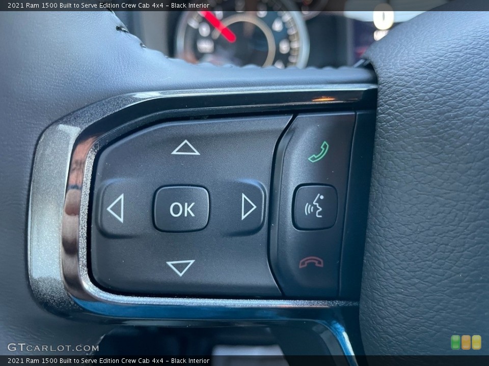 Black Interior Steering Wheel for the 2021 Ram 1500 Built to Serve Edition Crew Cab 4x4 #140415665