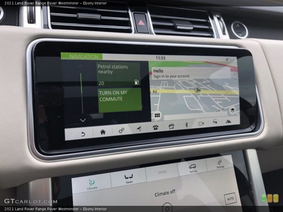 Ebony Interior Navigation for the 2021 Land Rover Range Rover Westminster #140420688