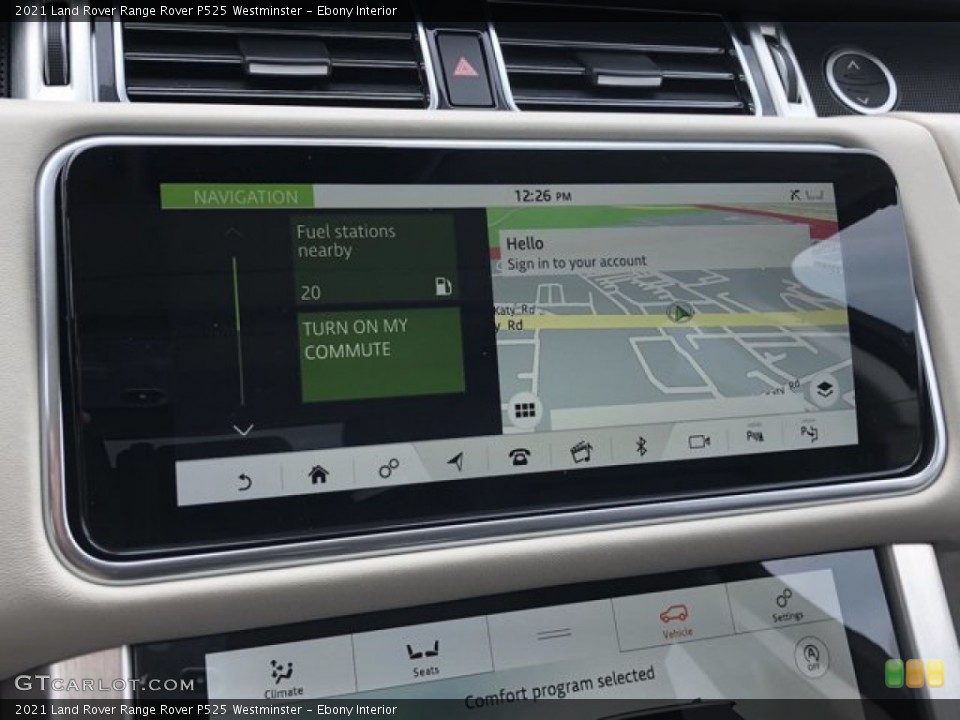 Ebony Interior Navigation for the 2021 Land Rover Range Rover P525 Westminster #140422254