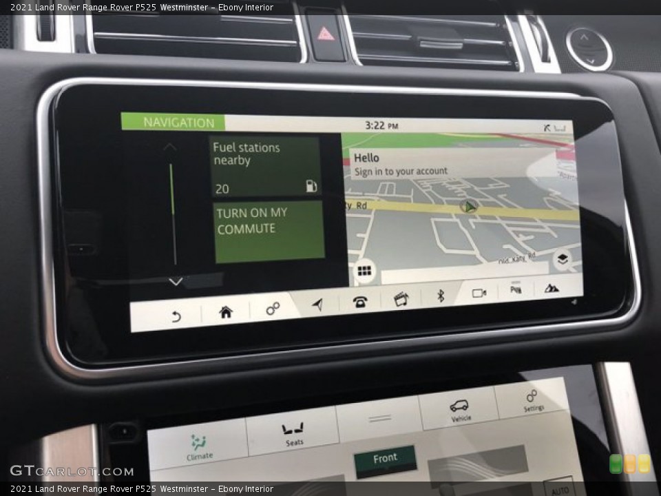 Ebony Interior Navigation for the 2021 Land Rover Range Rover P525 Westminster #140422920