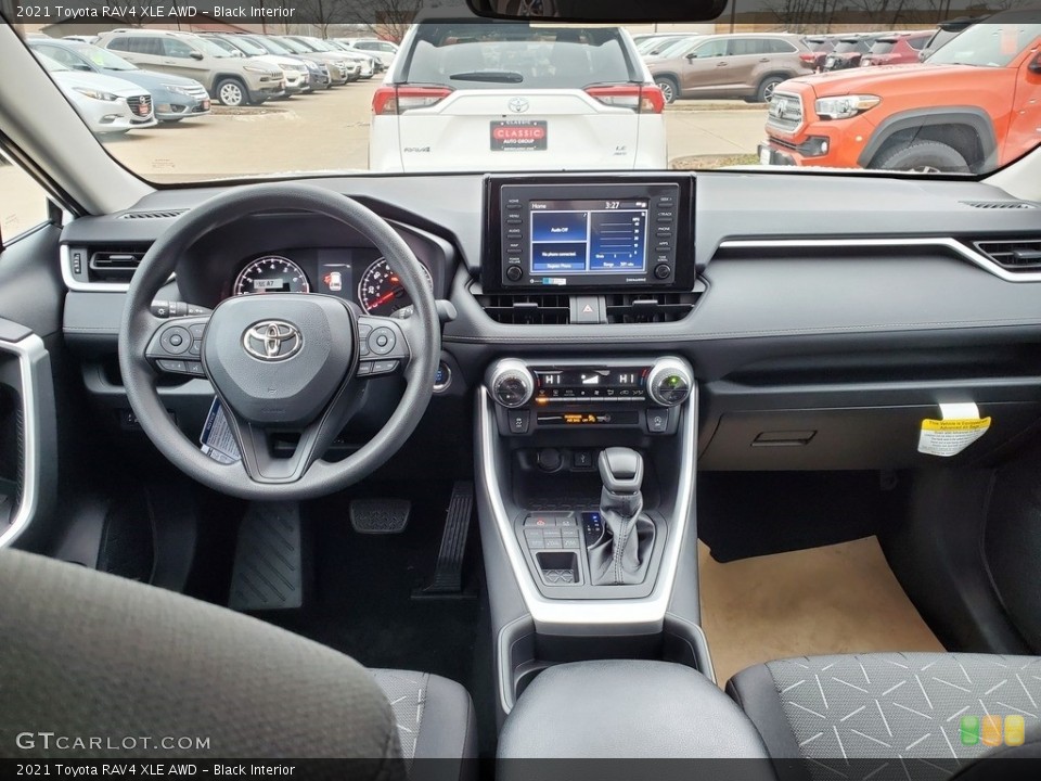Black Interior Dashboard for the 2021 Toyota RAV4 XLE AWD #140424690